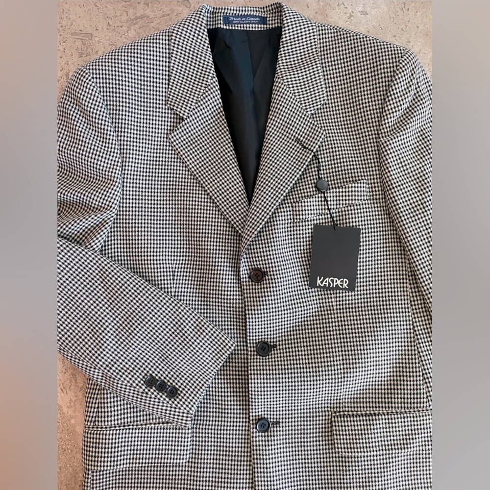 KASPER NWT 3 Button Checkered Blazer
